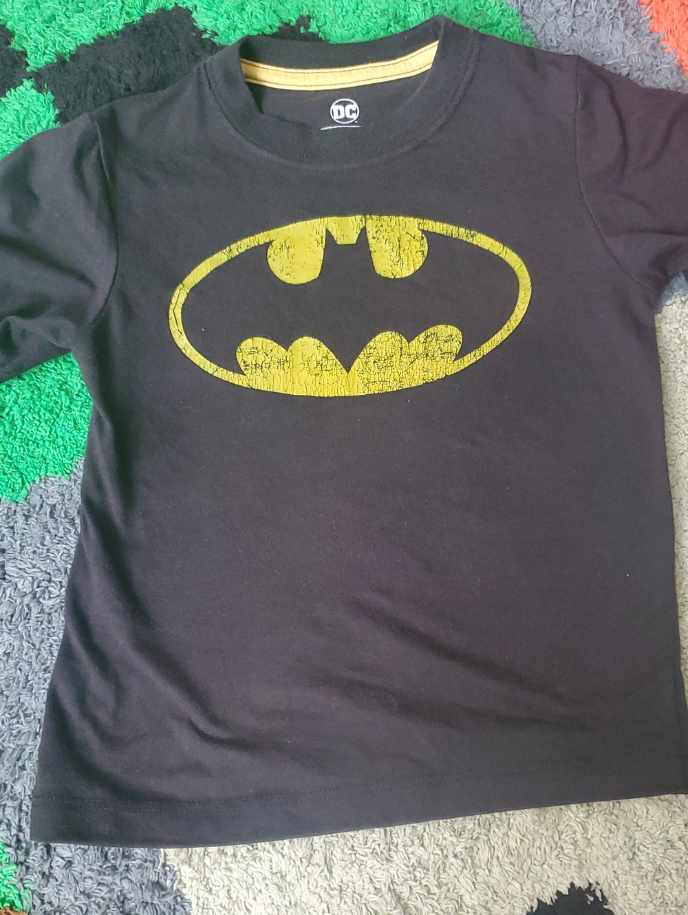DC Comics Black T-Shirt with Yellow Batman Logo
